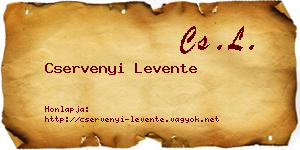 Cservenyi Levente névjegykártya