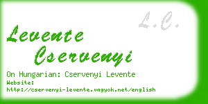 levente cservenyi business card